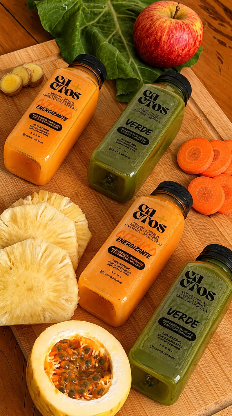 Kit 06 Sucos Energizante + Verde Detox - 300ml