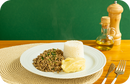 Carne Moída Refogada c/ Arroz de Brócolis e Purê de Batata