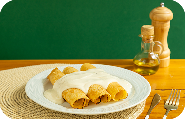 Panqueca de Ricota ao Molho Branco