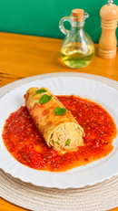 Panqueca Recheada c/ Frango ao Molho Sugo
