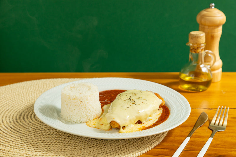 Parmegiana de Frango c/ Arroz Branco